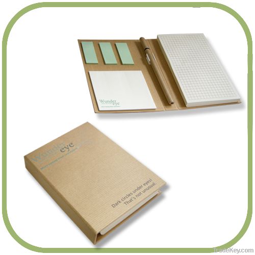 kraft paper notebook with pen