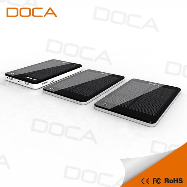 Newest Arrival DOCA D595 solar charger power bank with MP3 Player 10000 mAh