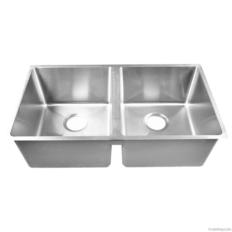 Stainless steel double bowl sink