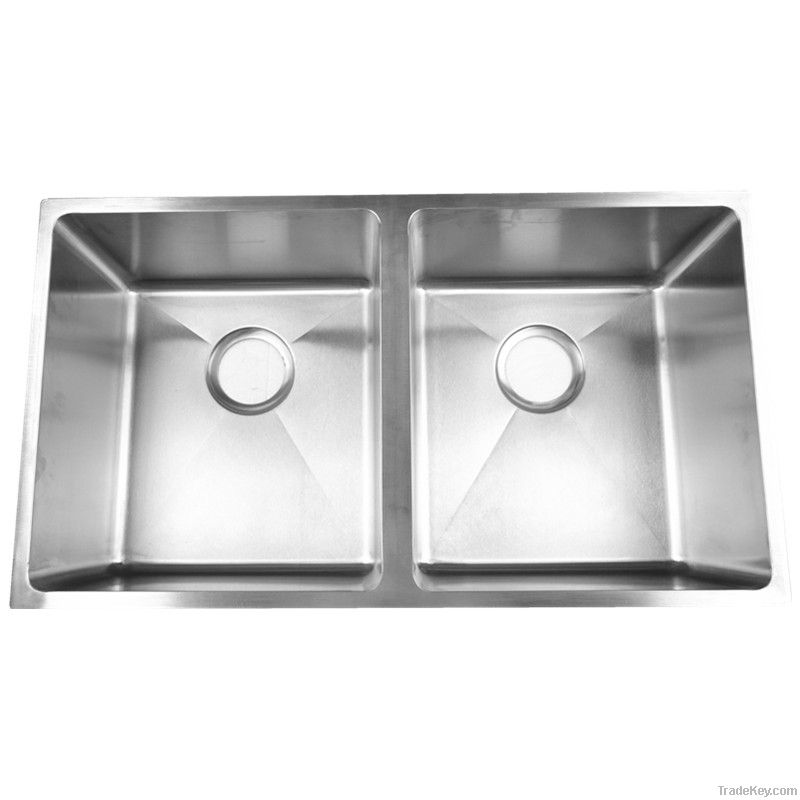 Stainless steel double bowl sink