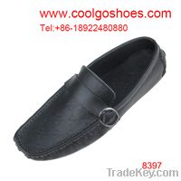 Buckle strap Calfskin embossing men loafers made in China