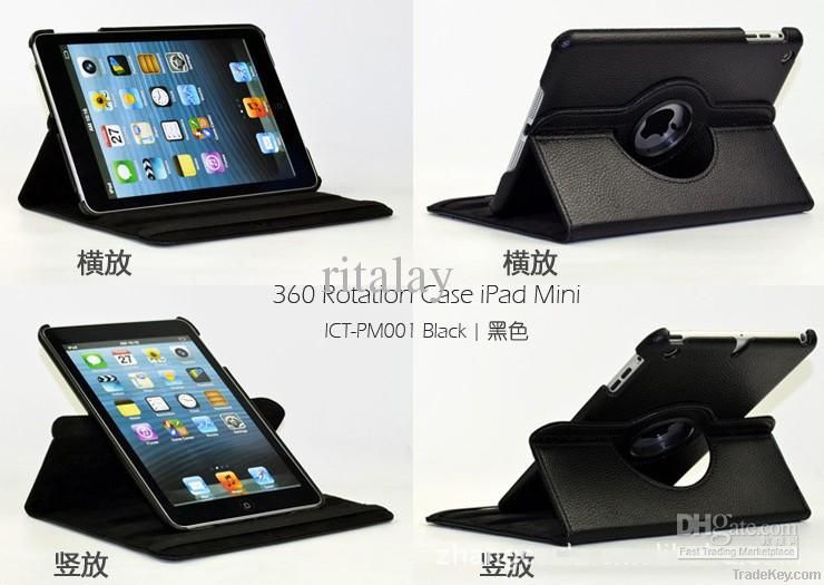 360 Degree Rotary PU Leather Stand Case Cover For 7.9'' ipad mini