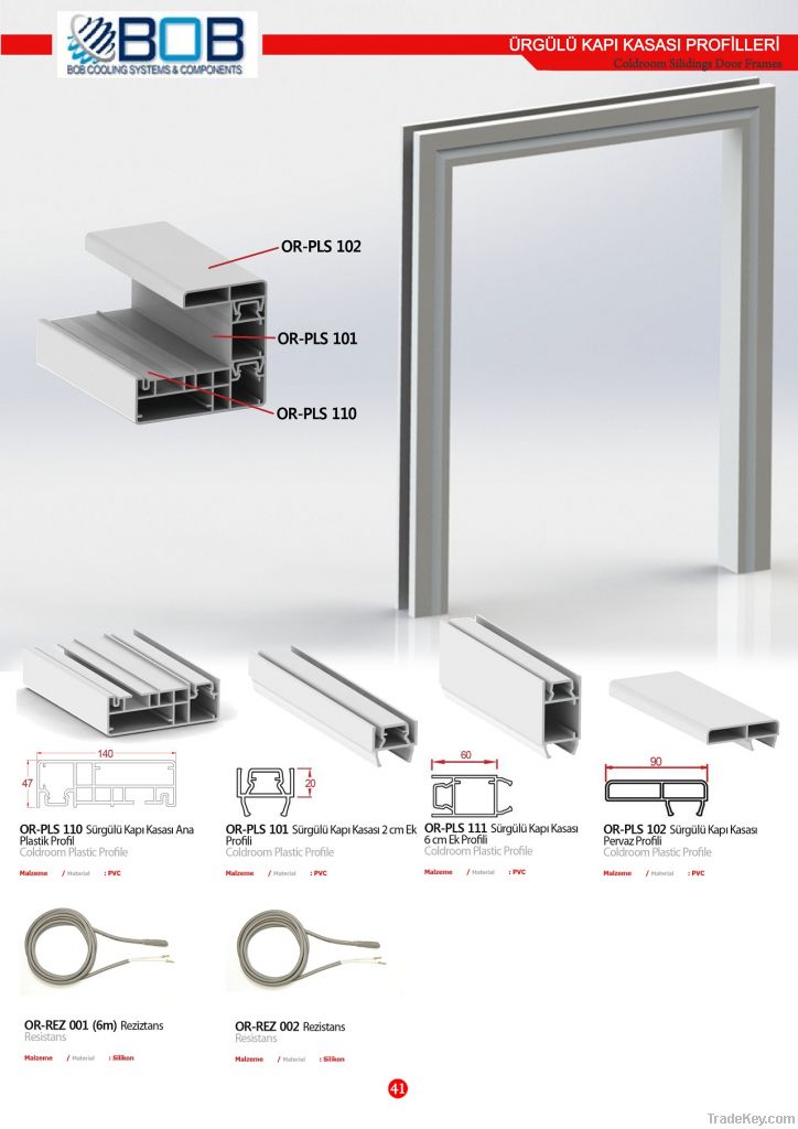 cold room sliding door pvc frame