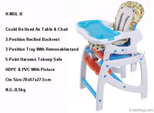 china baby high chair of multi-function type