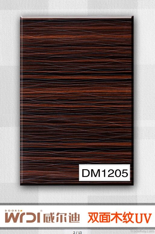 2013 new product double side wood grain high gloss mdf  uv boar DM1205