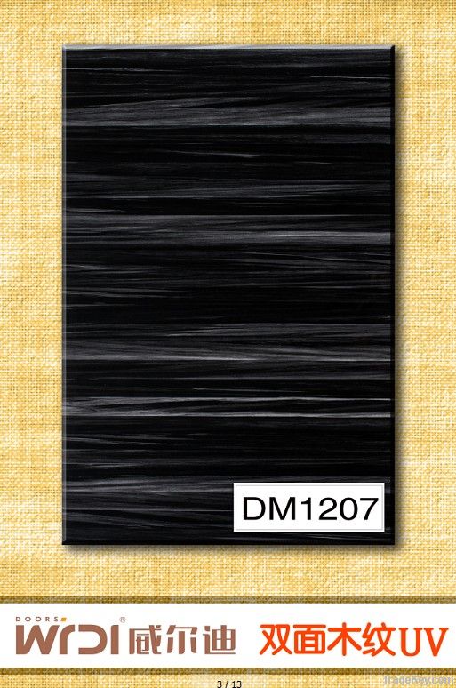 2013 new product embossed double side UV melaine mdf  panel DM1207