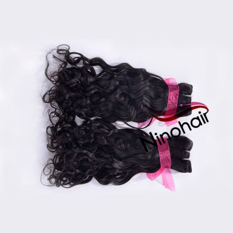 Virgin Brazilian Hair Natural Water Wave 12-30 Inch  1B Color 100g Per Bundle 100% Human Hair Weaving 