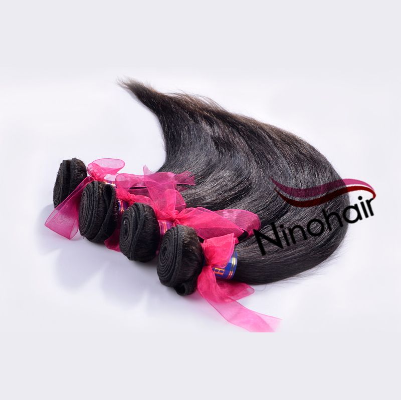 Virgin Brazilian Hair Silky Straight Wave 12-30 Inch Natural 1B Color 100g Per Bundle 100% Human Hair Weaving 