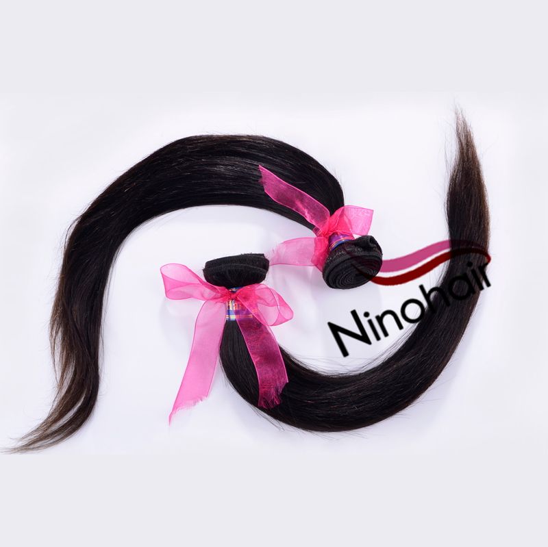 Virgin Brazilian Hair Silky Straight Wave 12-30 Inch Natural 1B Color 100g Per Bundle 100% Human Hair Weaving 