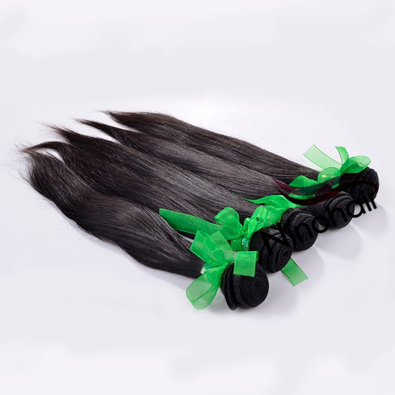 5A Grade Brazilian Virgin Remy Straight Hair 1B Color 100G Per Bundle 12-30Inch 100% Unprocessed Human Hair Weaving