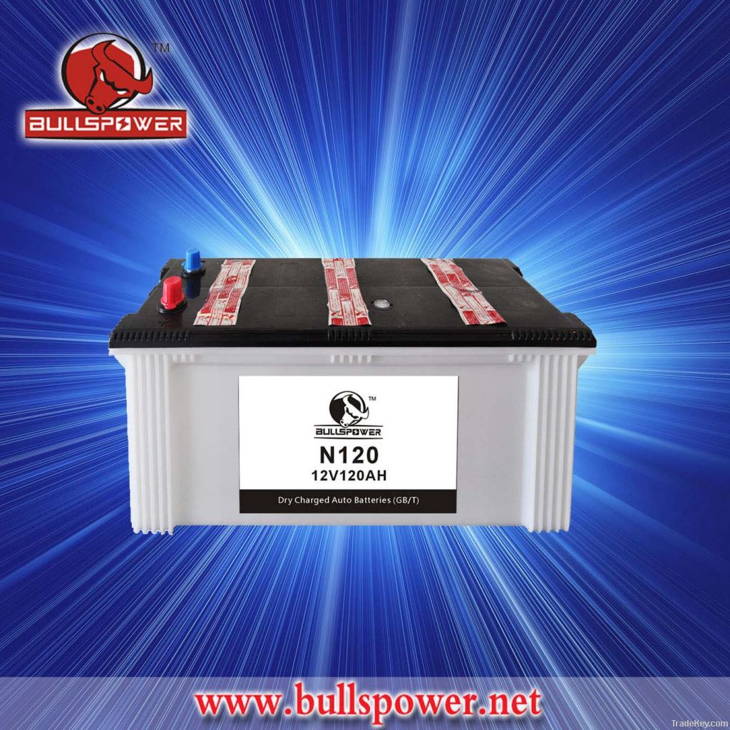 auto battery dry charged battery N120 korean car battery SMF