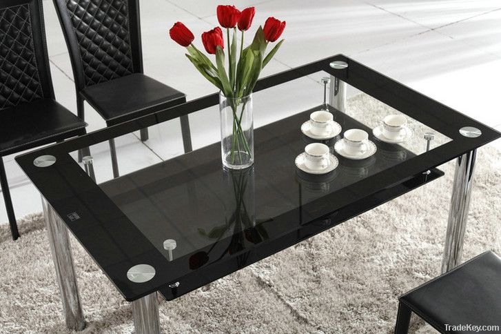 Buy 8 Seater Contemporary Metal Glass Dining Table and Chairs for Sale