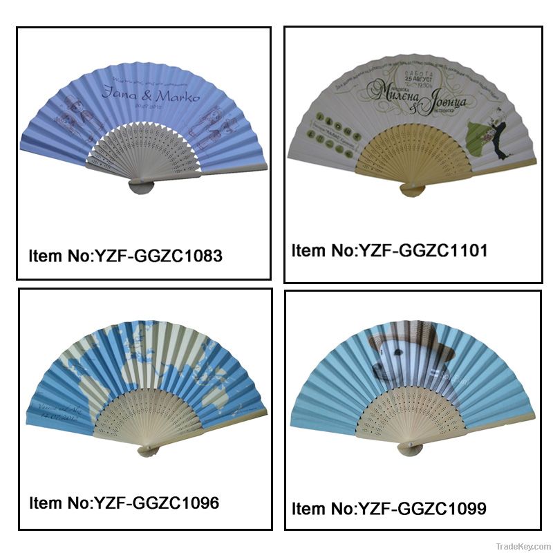 Paper folding fans made of bamboo for promotional gifts