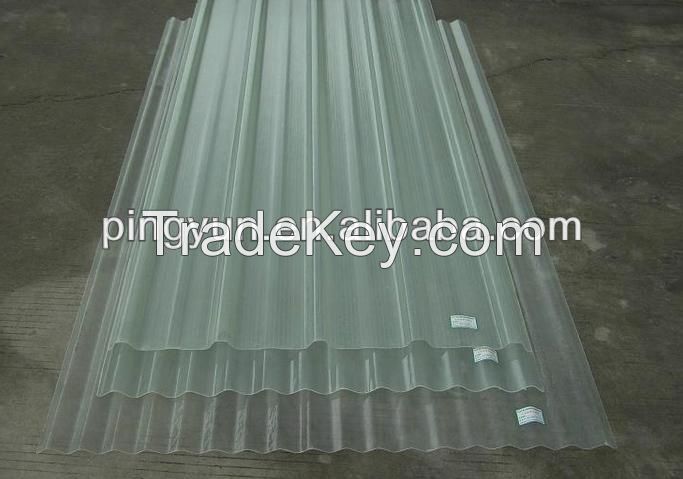 Clear transparent FRP roof tile for greenhouse skylight