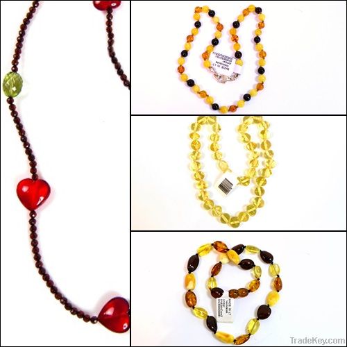 Amber baby teething necklaces