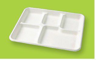 5 compartments tray paper tableware