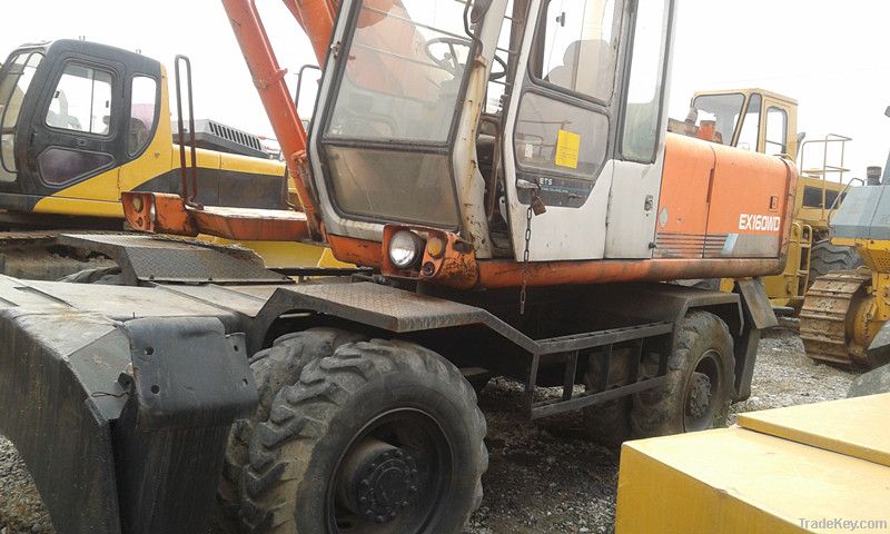 Used Wheel Excavator, Hitachi EX160WD