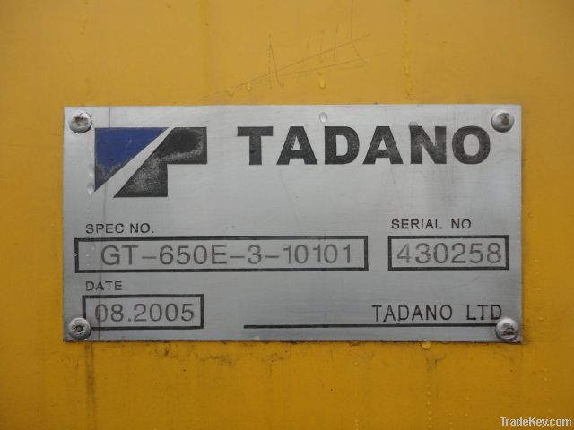 Used Tadano GT650E Truck Crane, Made in 2005