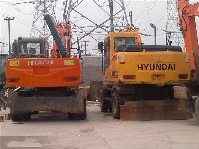 Used Wheel Excavator , Hyundai Wheel Excavator R150W-7