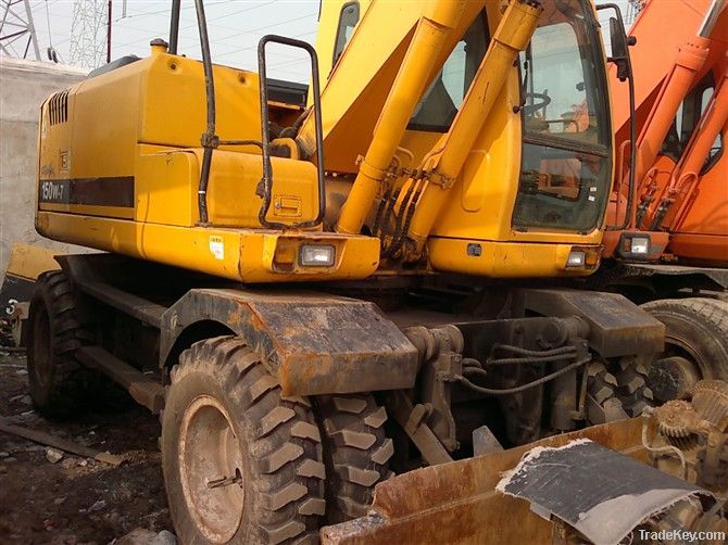 Used Wheel Excavator , Hyundai Wheel Excavator R150W-7