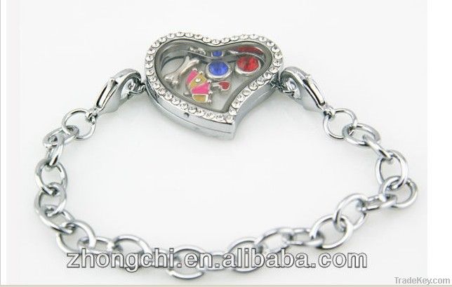 2013 Last design alloy locket charm bracelet-ZC002
