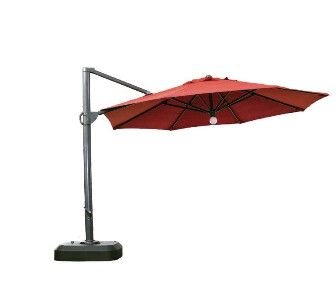 Roma Umbrella with centre light and transformer plastic base round or square