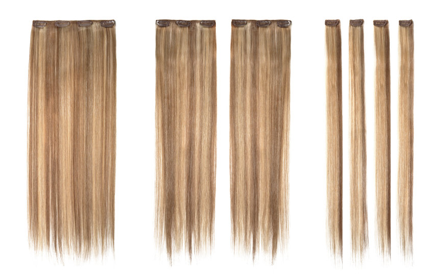 Hair wefts with clip-on technology