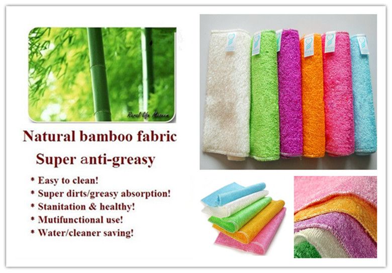 100% Bamboo fiber dish cloth