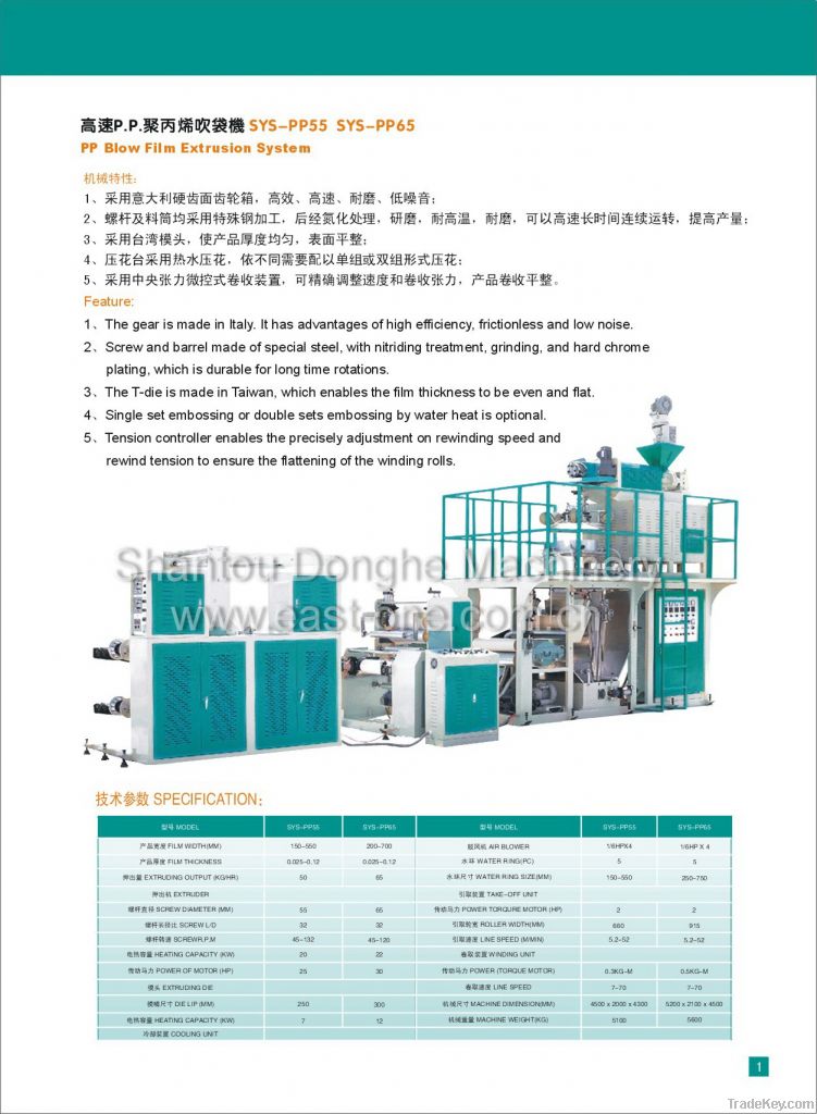 PP film blowing machine