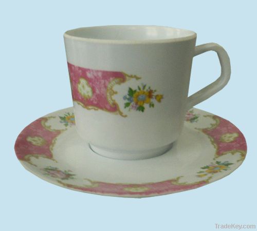 rose decal printing melamine cup&saucer