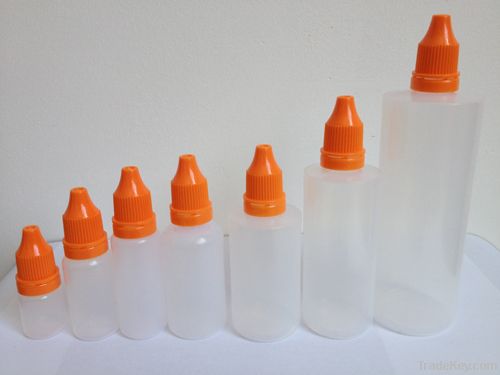plastic e-cigaratee liquid bottle with child proof cap