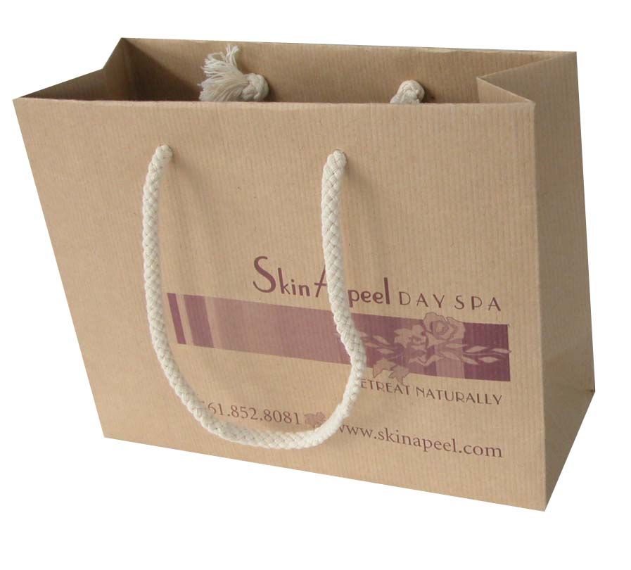 Printed Cheap Promotional Paper Shopping Bag with Satin Handles