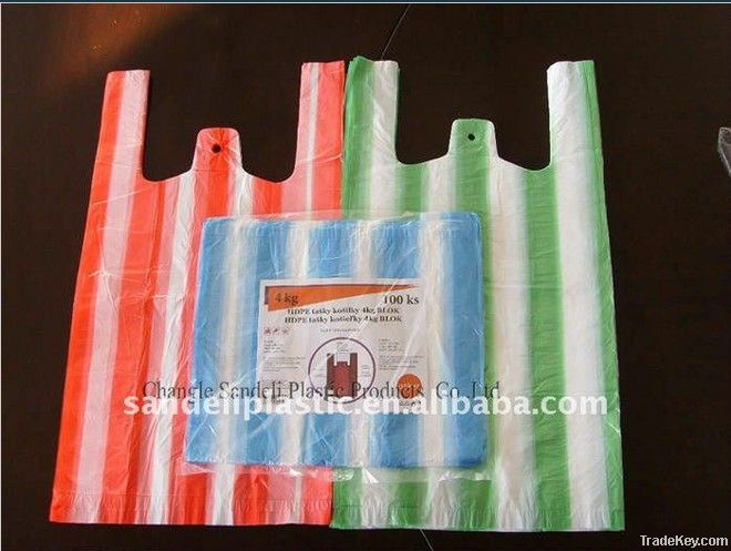 Color striped T-shirt bags