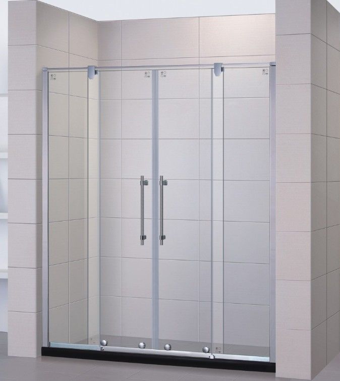 Shower glass with stainless steel frame 