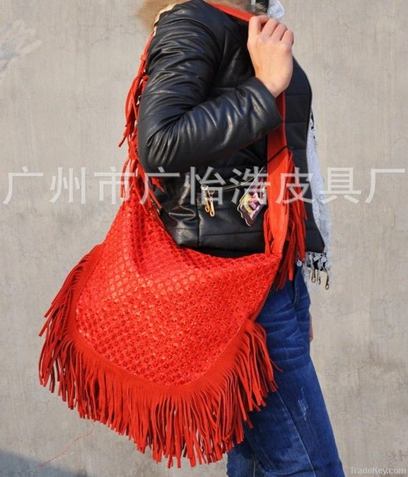 Guangzhou Huadu sequined handbag handbag sequined tassels sequins bags