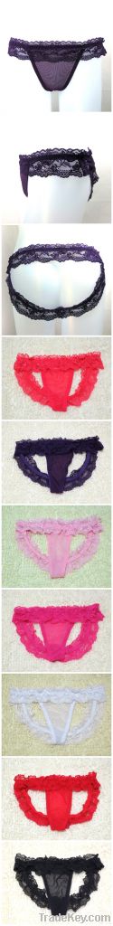 Lace Side Micro Fiber See-through Panties(8 colors)
