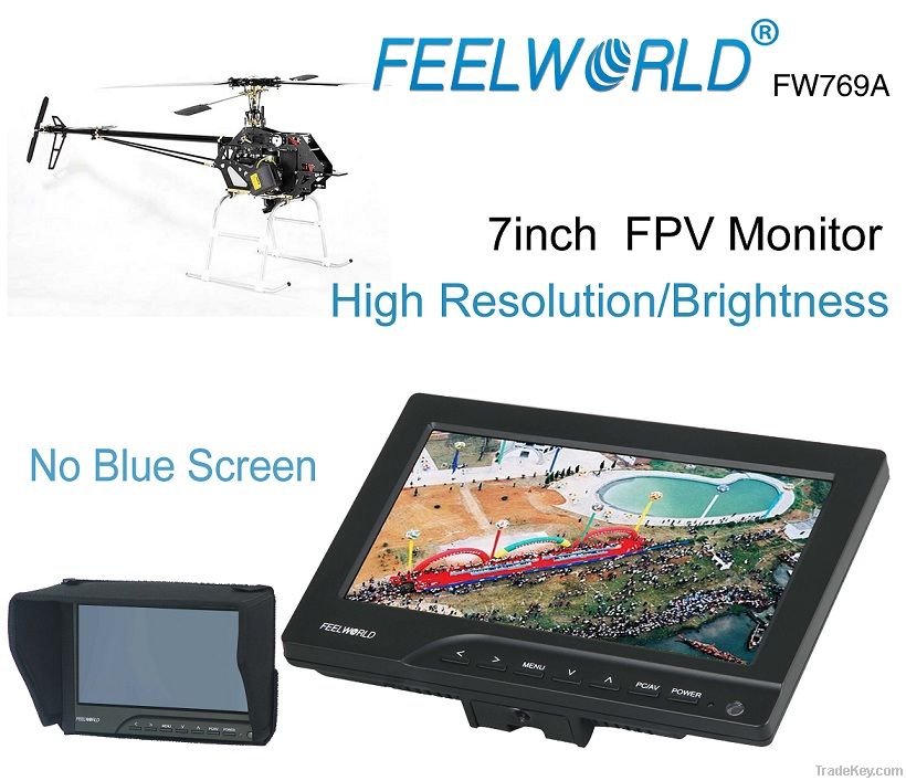 TFT display No Blue Screen FEELWORLD FW769A 7" HD LCD FPV Monitor RC m
