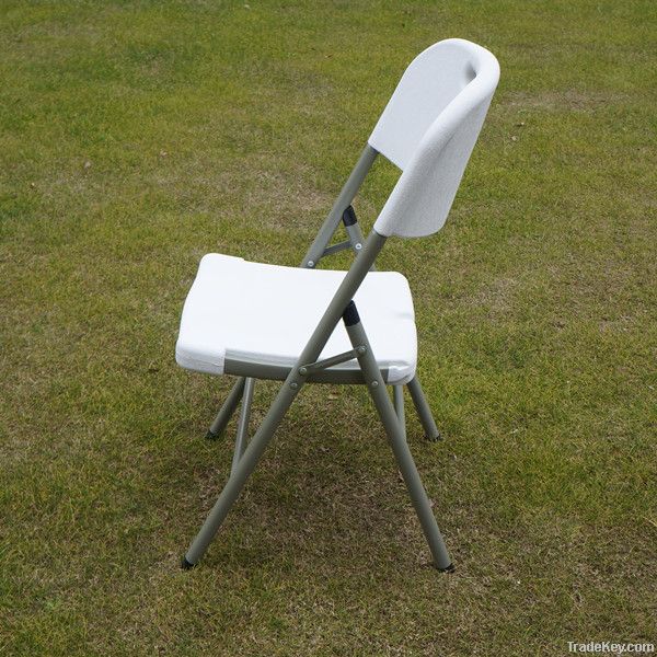 white plastic stackable chair for indoor or outdoor