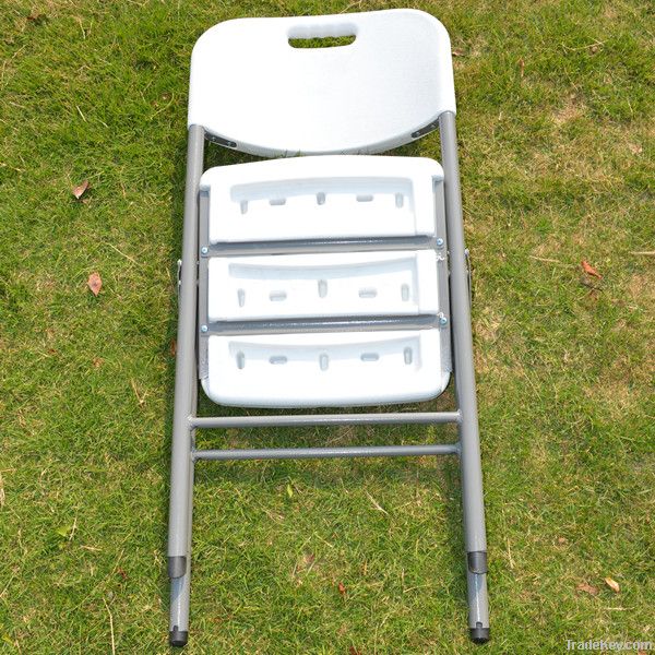 white plastic stackable chair for indoor or outdoor