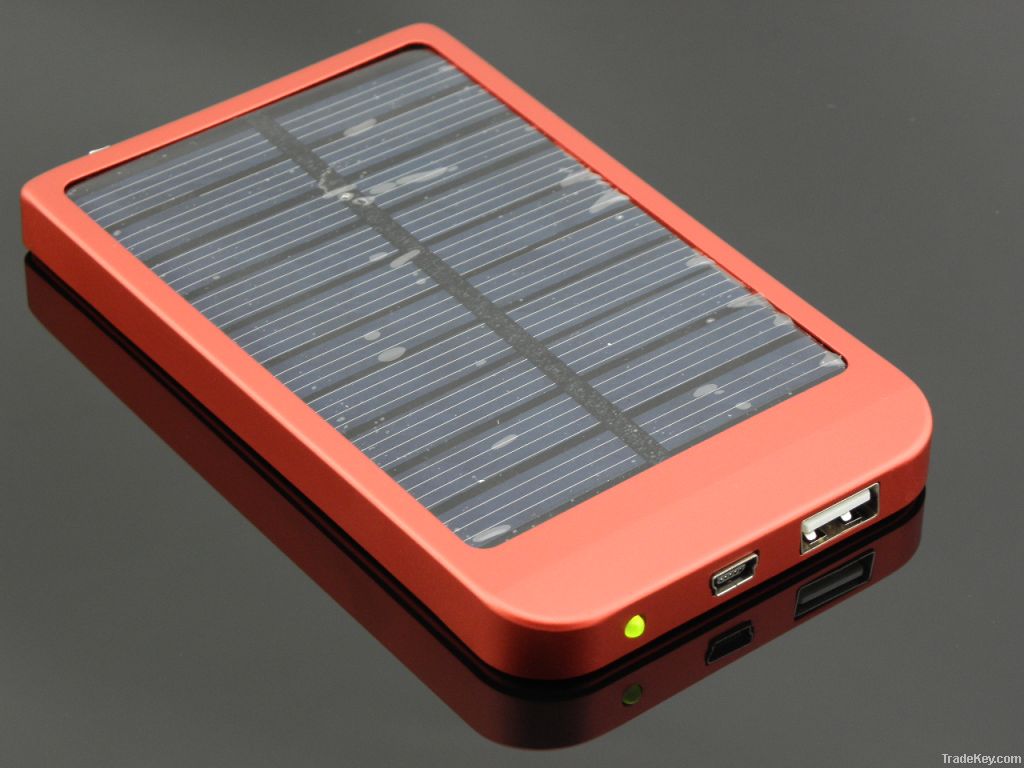 5000mA solar portable charger power bank With CE.FCC.RoHs Certificate