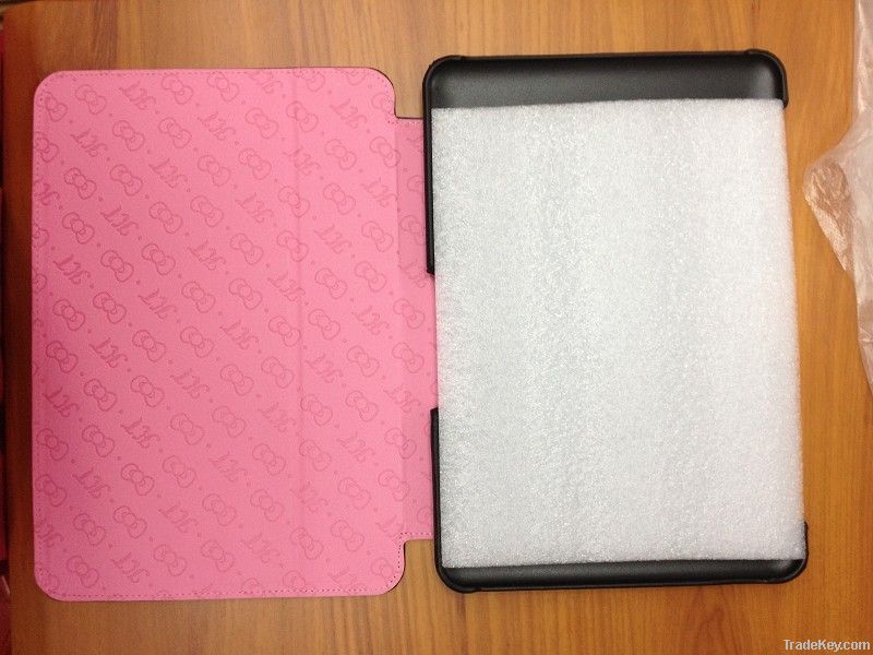 hello kitty design tablet Pu leather covers for ipad mini /ipad 3/4/5
