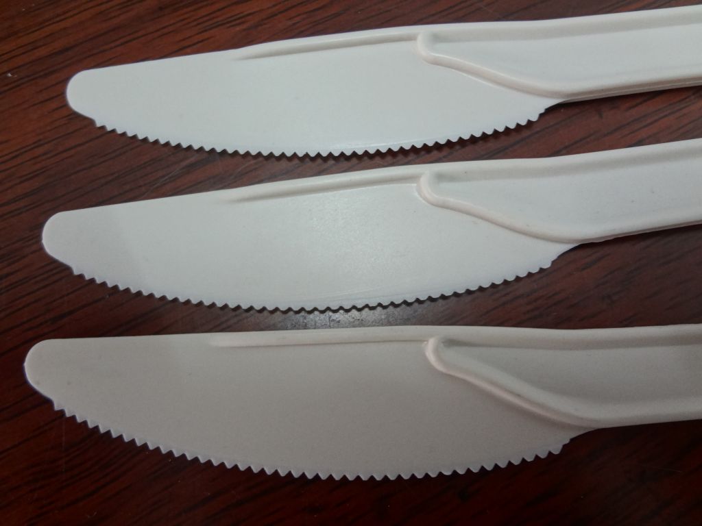 100% nature hotel supply ecofriendly disposable green knife cutlery set :XYFD-01