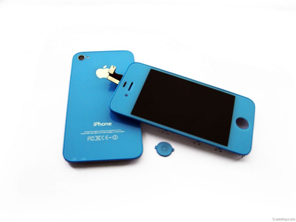 for iPhone 4 lcd digitizer assembly and back cover light blue