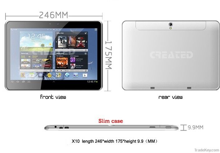 ten inch MTK8377 tablet pc HDMI jelly bean android 4.1 3G WCDMA/G