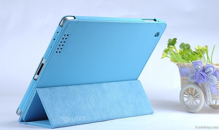 tablet cases/leather/shell three fold for Ipad 2/3/4 