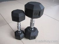 olympic high quality cast iron weight rubber coated hex dumbbell