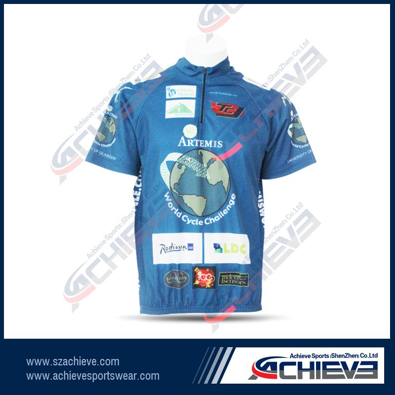 Sublimation team bicycling  wears with 100%polyester