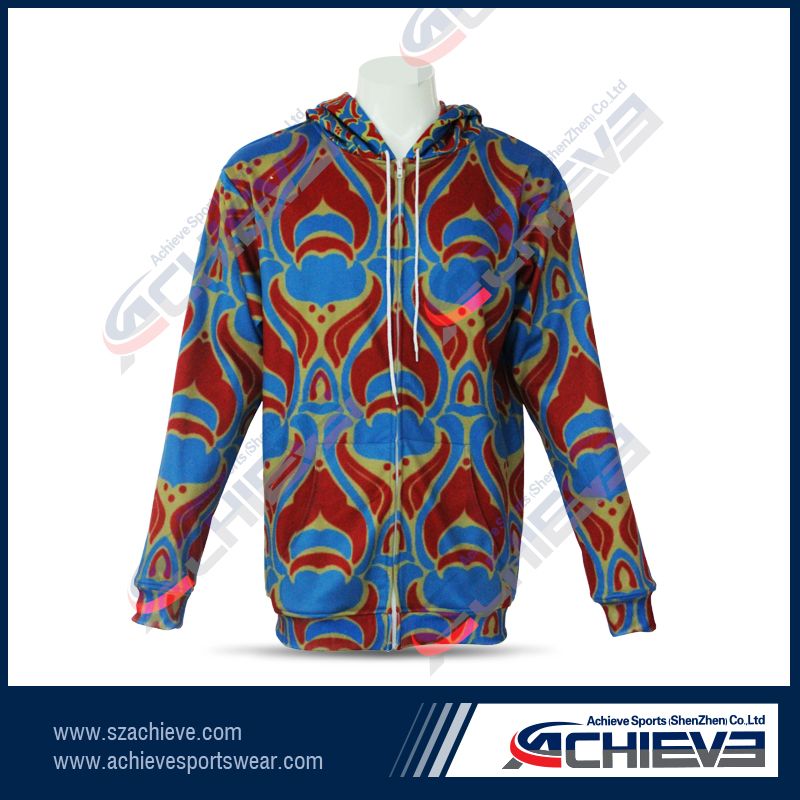 Sublimation windproof warm sports hoodie wear