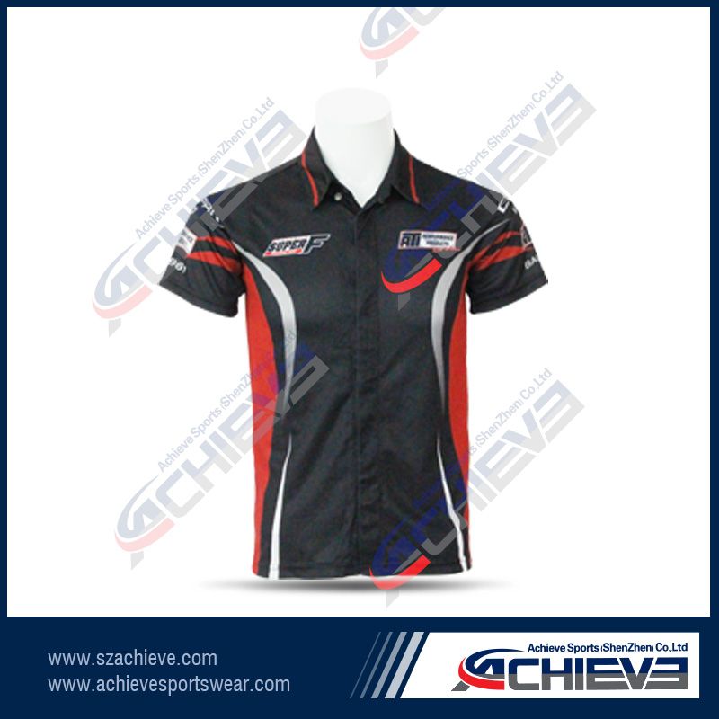 100%polyester sublimation racing shirts