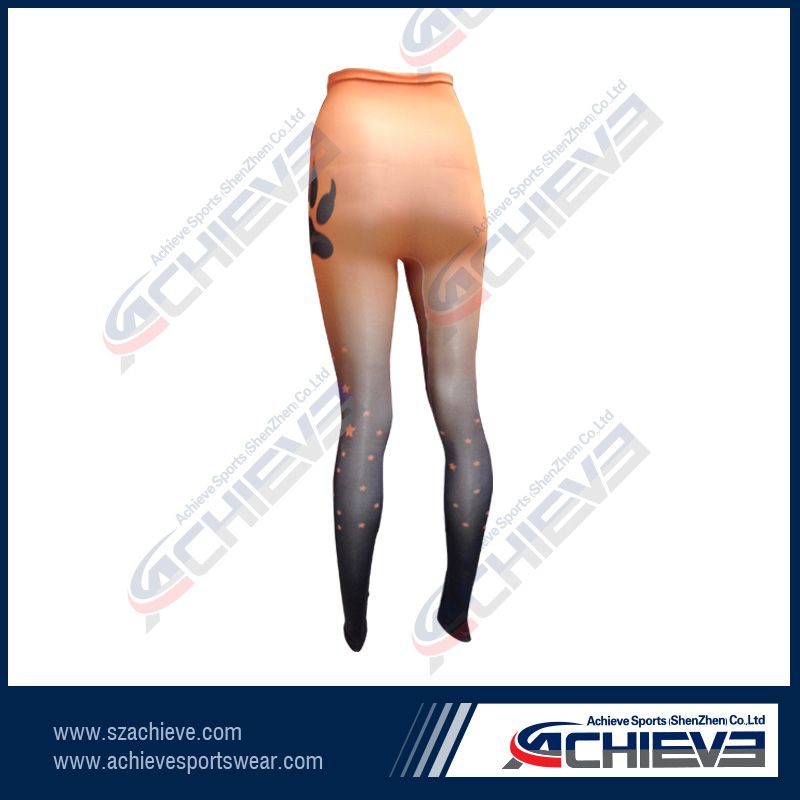 Custom print pantyhose cheap women polyester leggings tights pants